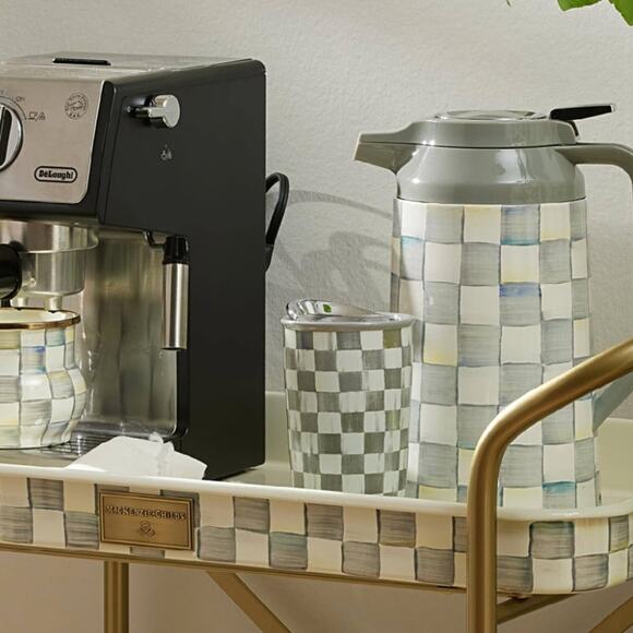 Brand New Mackenzie-Childs Sterling Check Coffee Carafe - Picture 4 of 6
